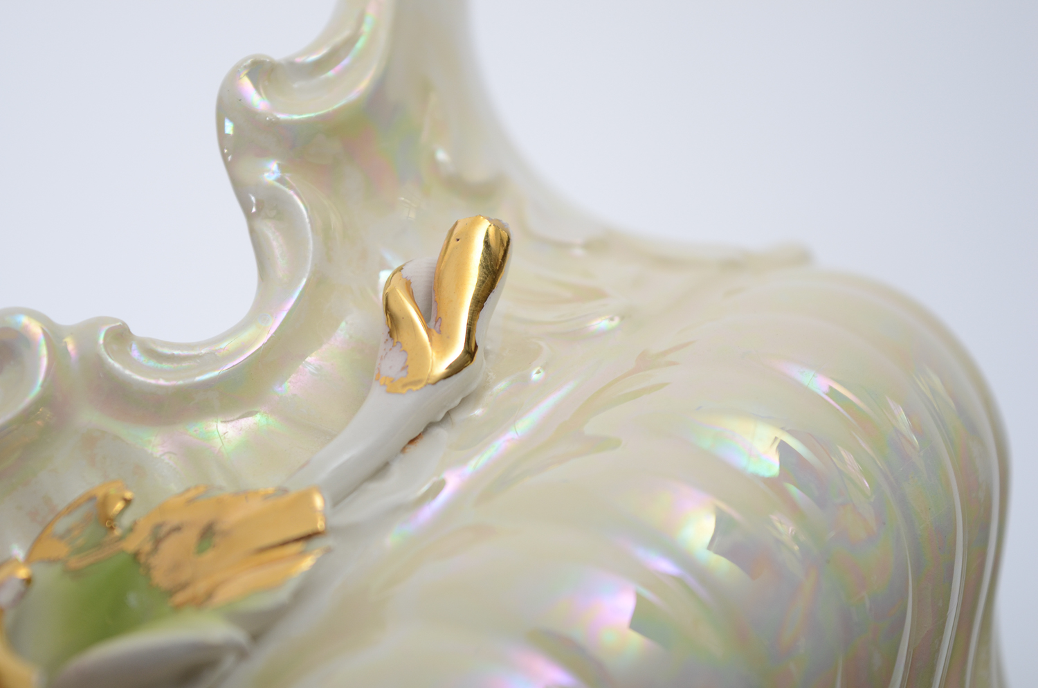 Capodimonte Ceramic Compote with Floral Motif