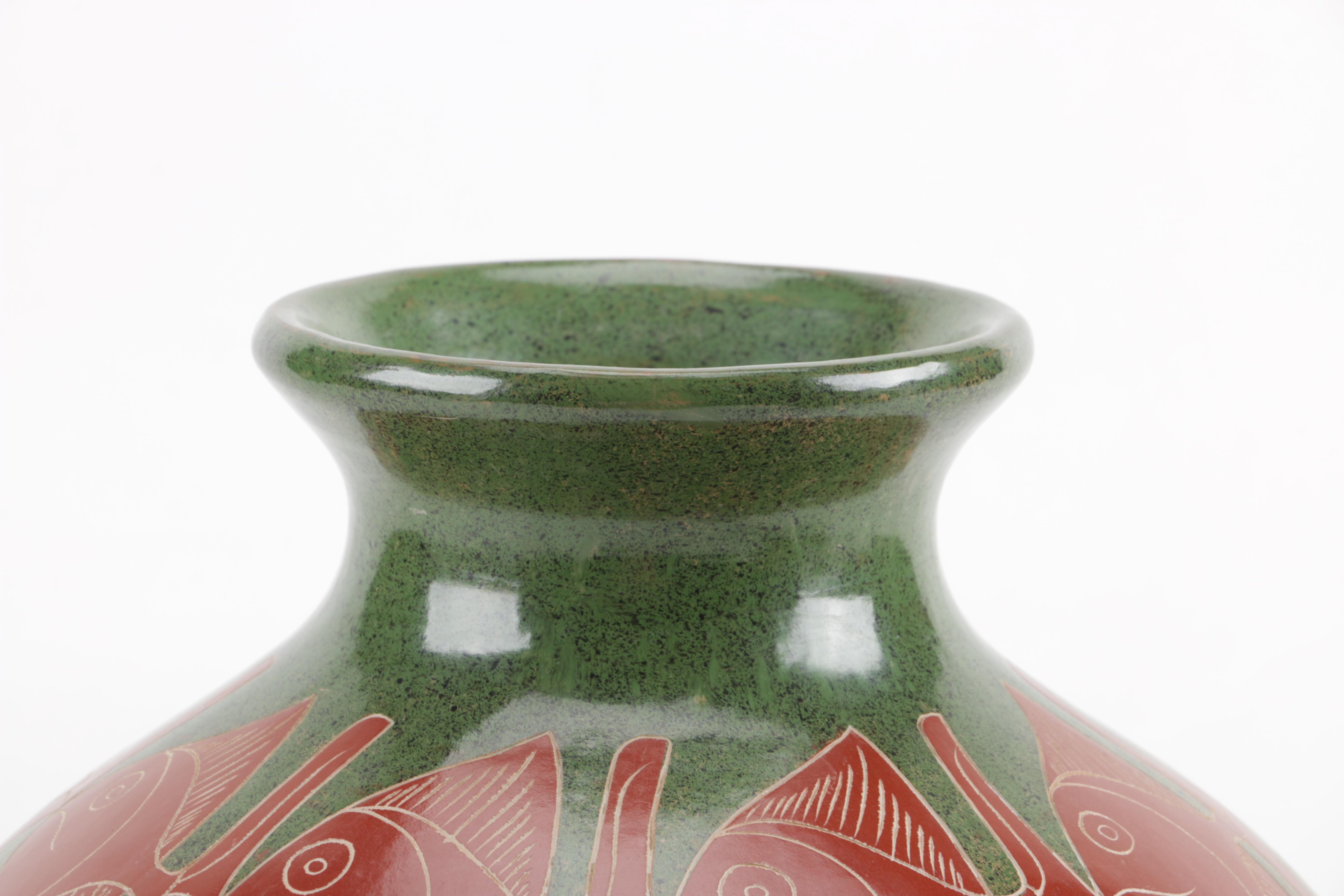 Handcrafted Stoneware Ecuadorian Vase