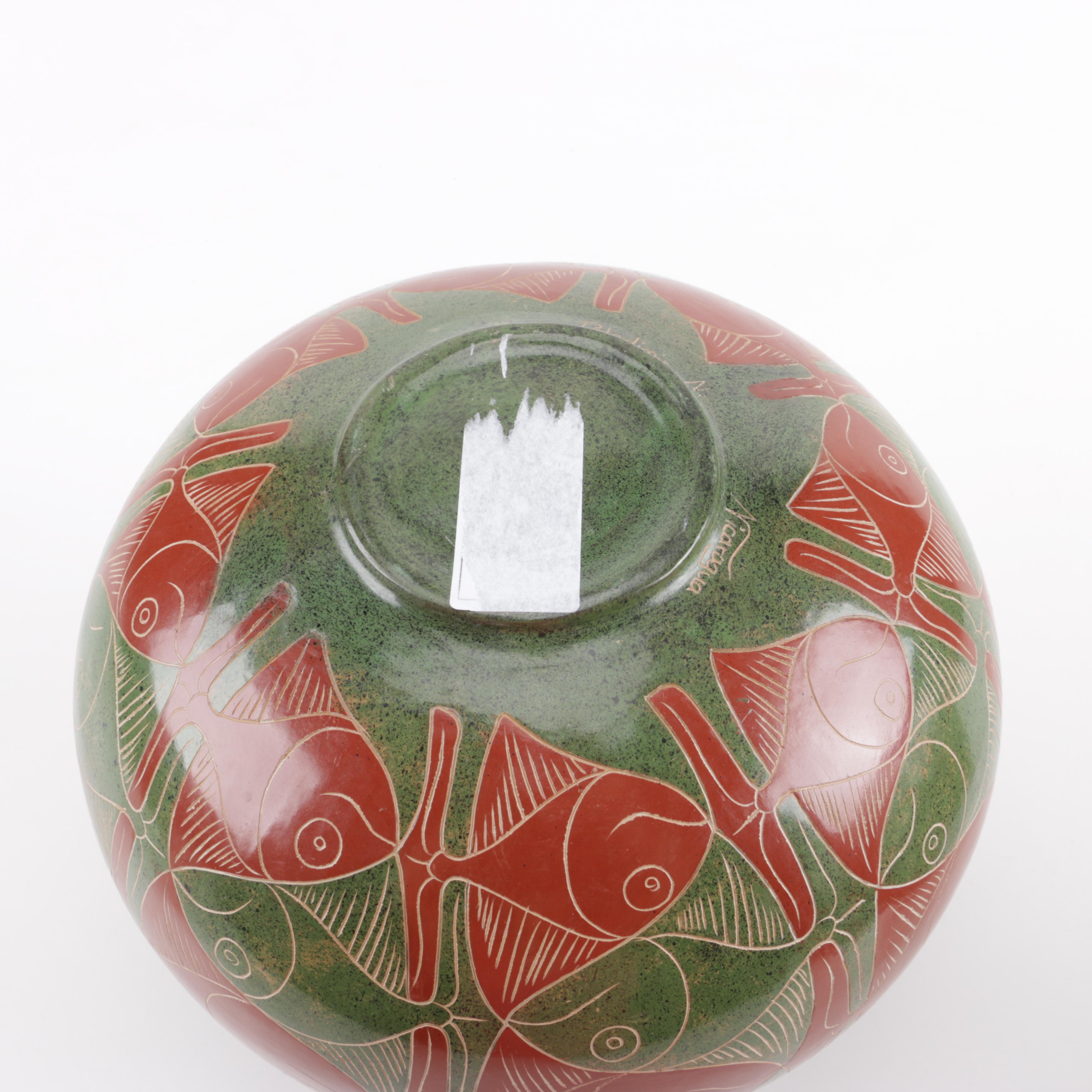 Handcrafted Stoneware Ecuadorian Vase