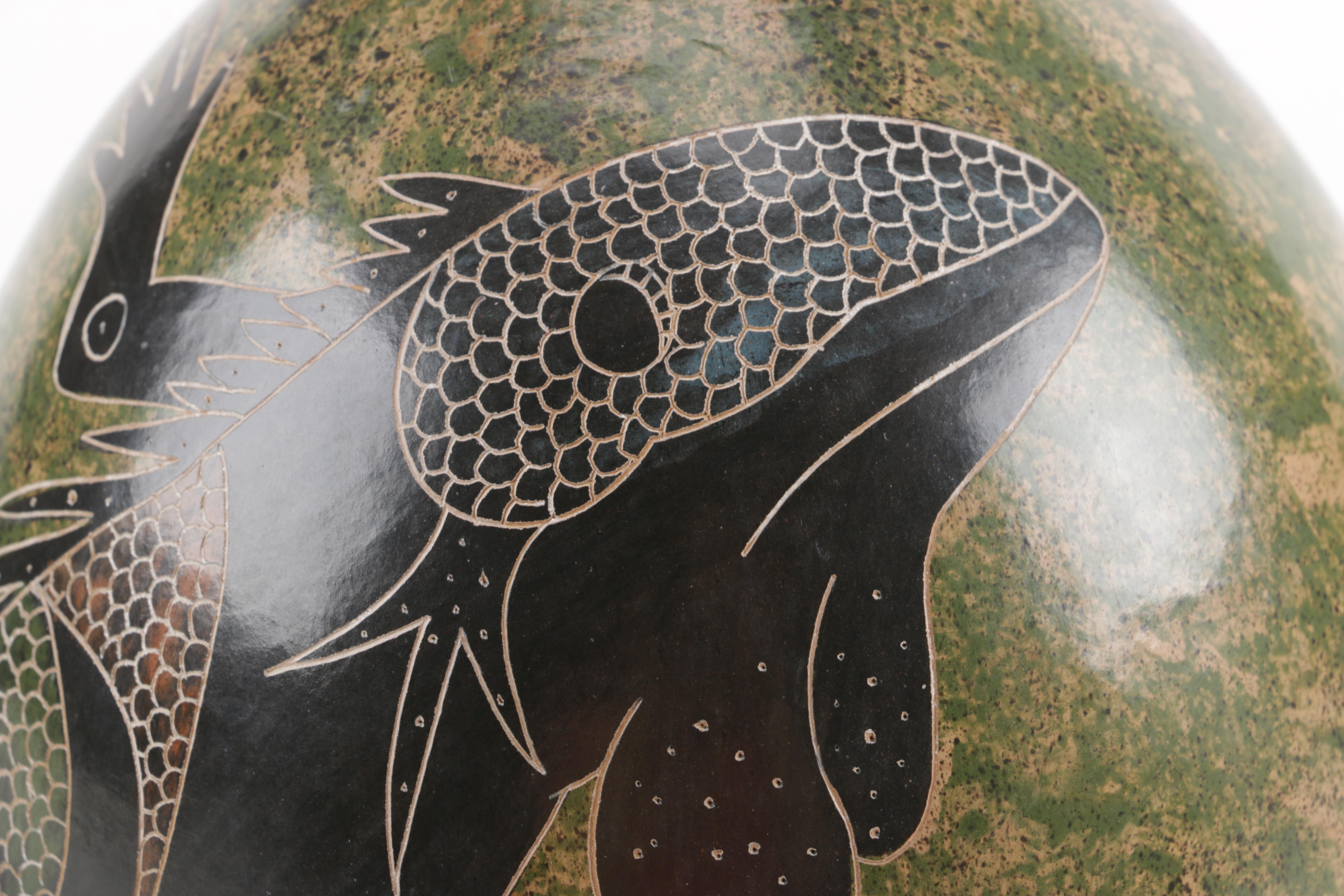 Pair of Handcrafted Stoneware Vases Including Ecuadorian