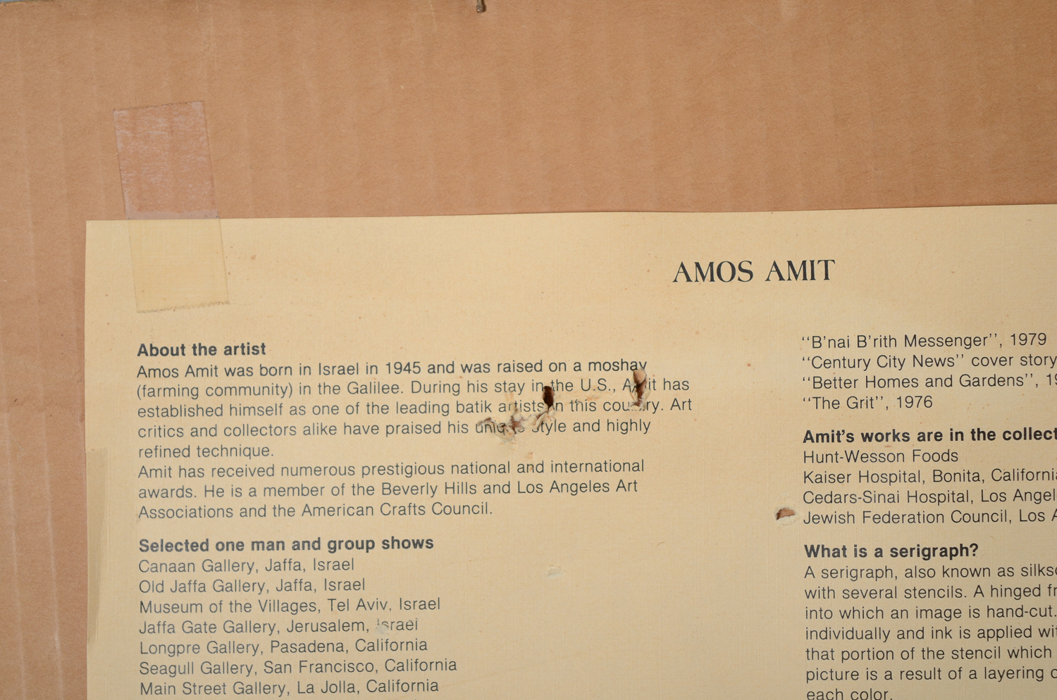 Amos Amit Limited Edition Serigraph "Fish Market"