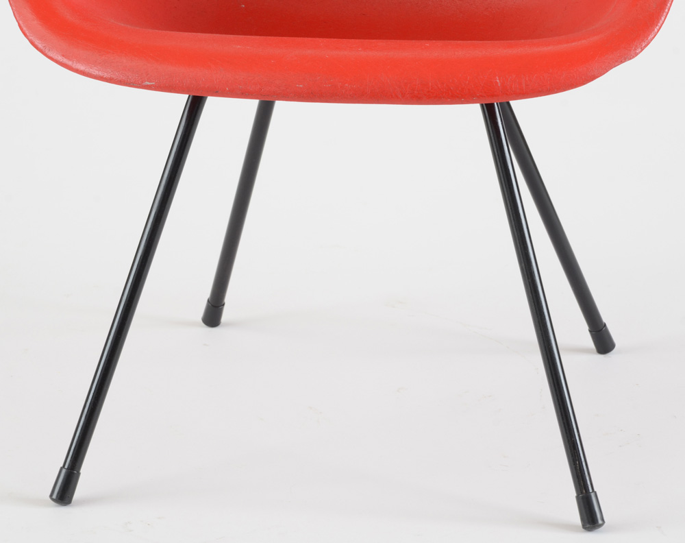 Eames Style Red Fiberglass Shell Chair