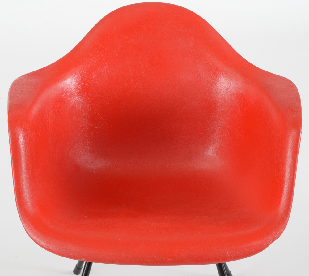 Eames Style Red Fiberglass Shell Chair