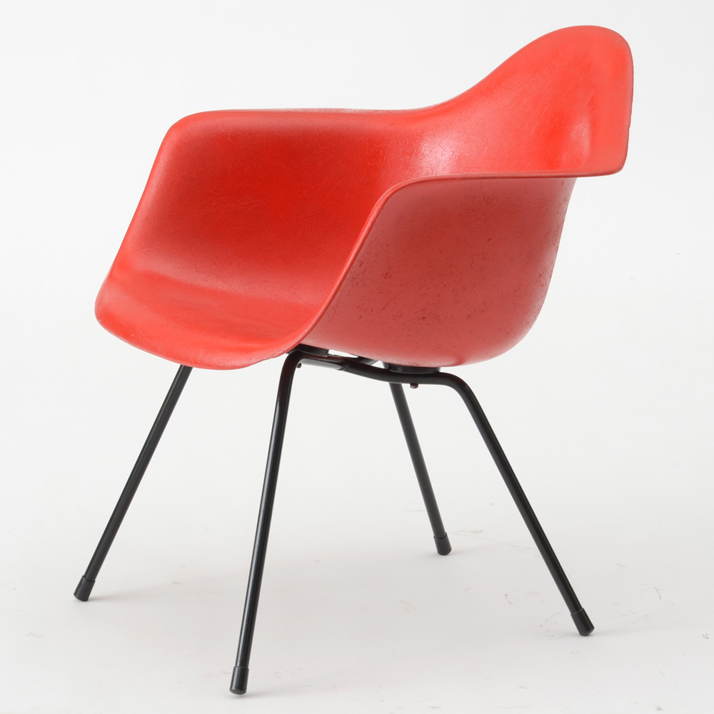 Eames Style Red Fiberglass Shell Chair