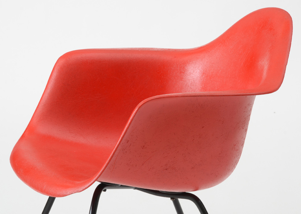 Eames Style Red Fiberglass Shell Chair