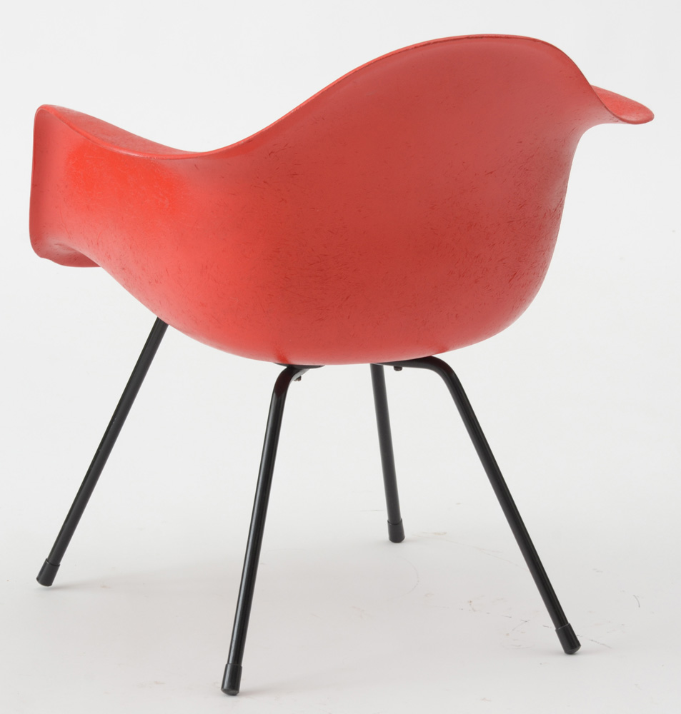 Eames Style Red Fiberglass Shell Chair