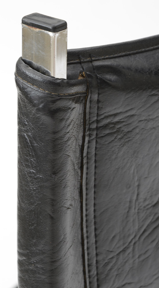 Chrome and Black Vinyl Arm Chair