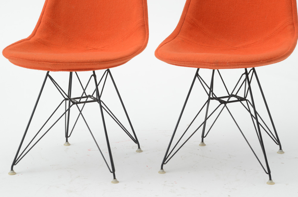 Eames Style Orange Eiffel Tower Chairs