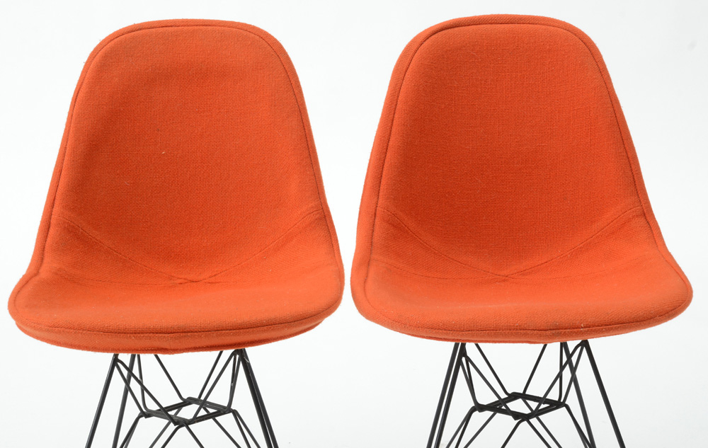 Eames Style Orange Eiffel Tower Chairs