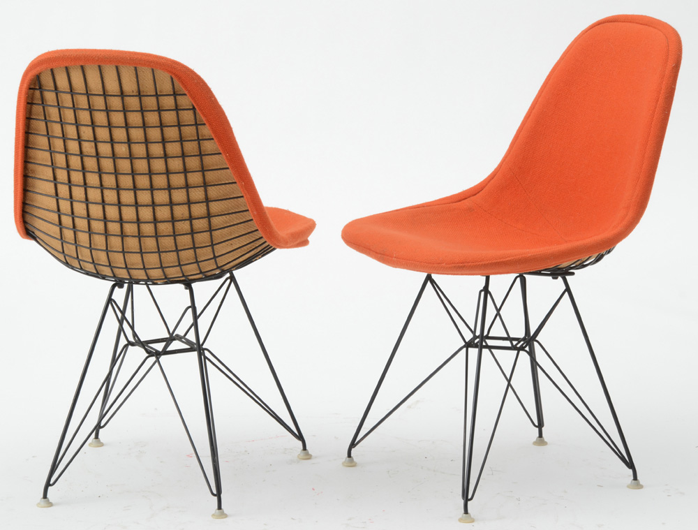 Eames Style Orange Eiffel Tower Chairs