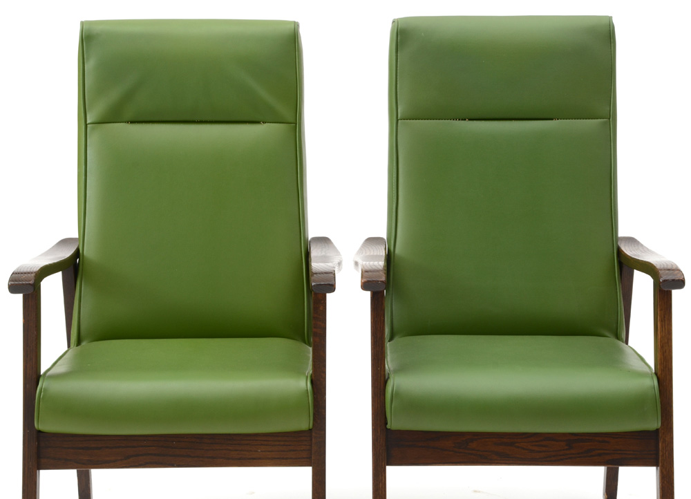 Mid Century Modern Oak Arm Chairs