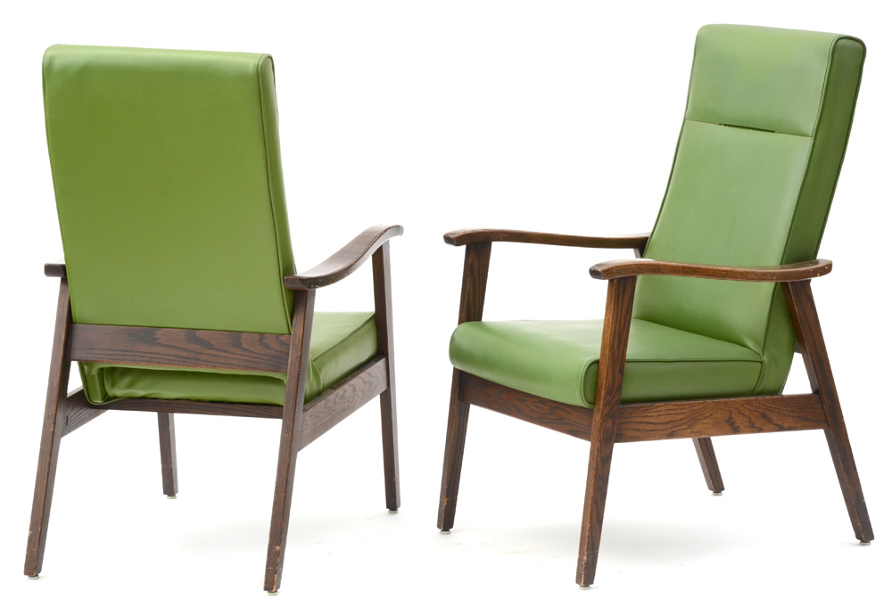 Mid Century Modern Oak Arm Chairs
