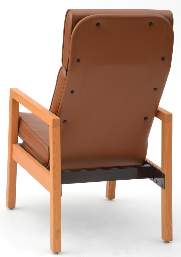 Oak and Vinyl High Back Office Chair