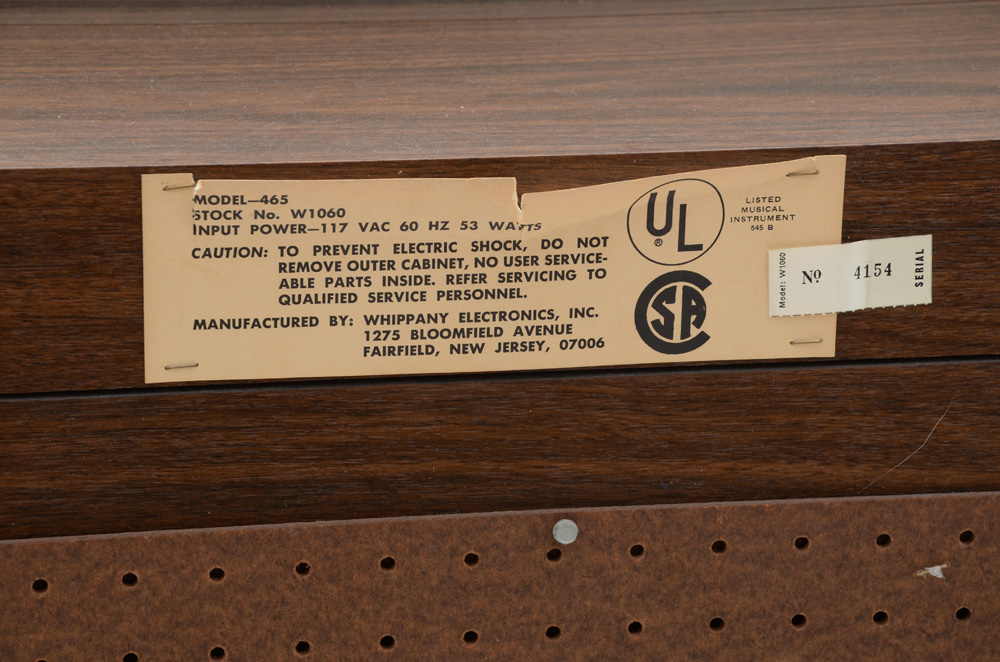 Melo-Sonic 465 Electric Organ