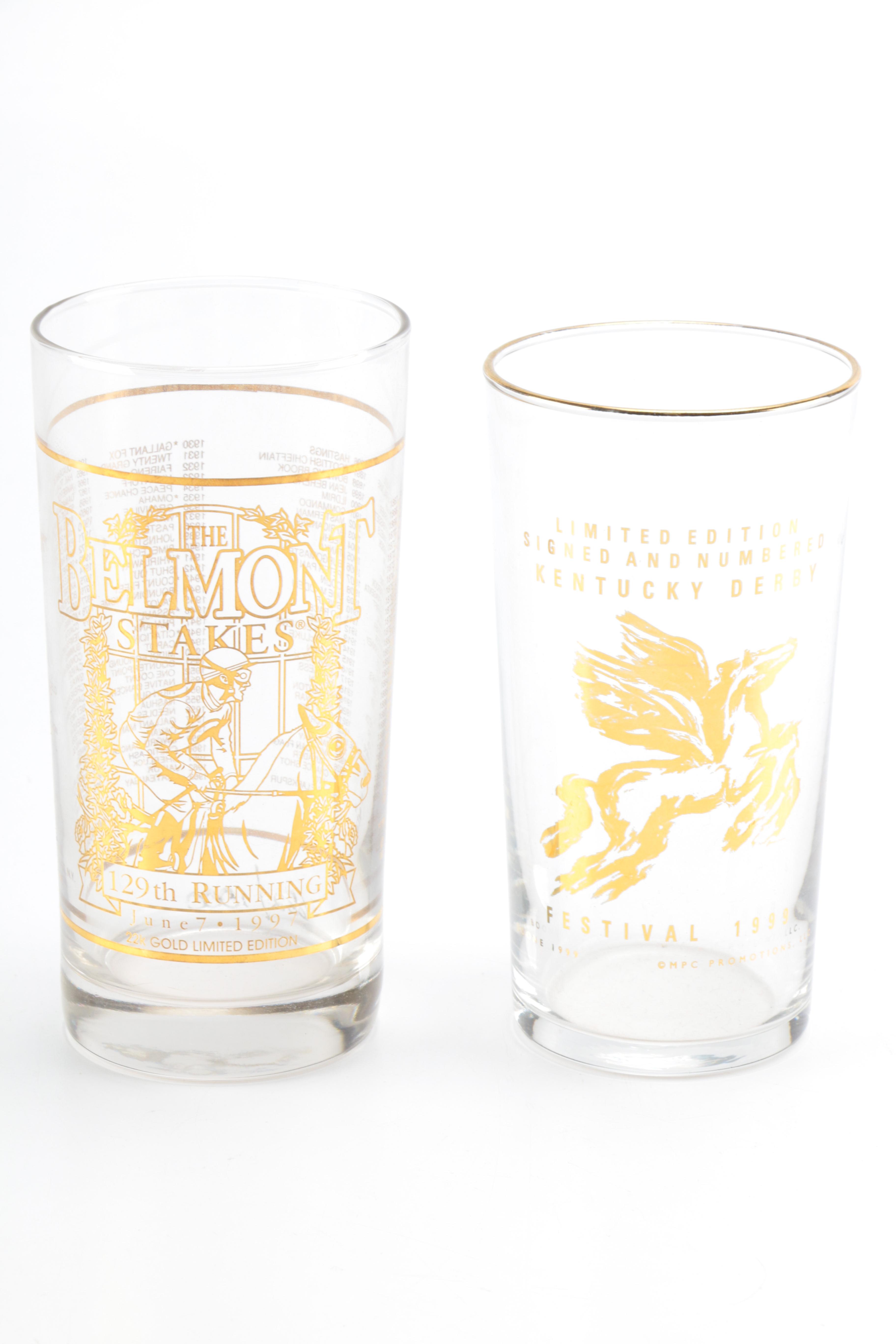 Limited Edition Kentucky Derby and Belmont Stakes Glasses
