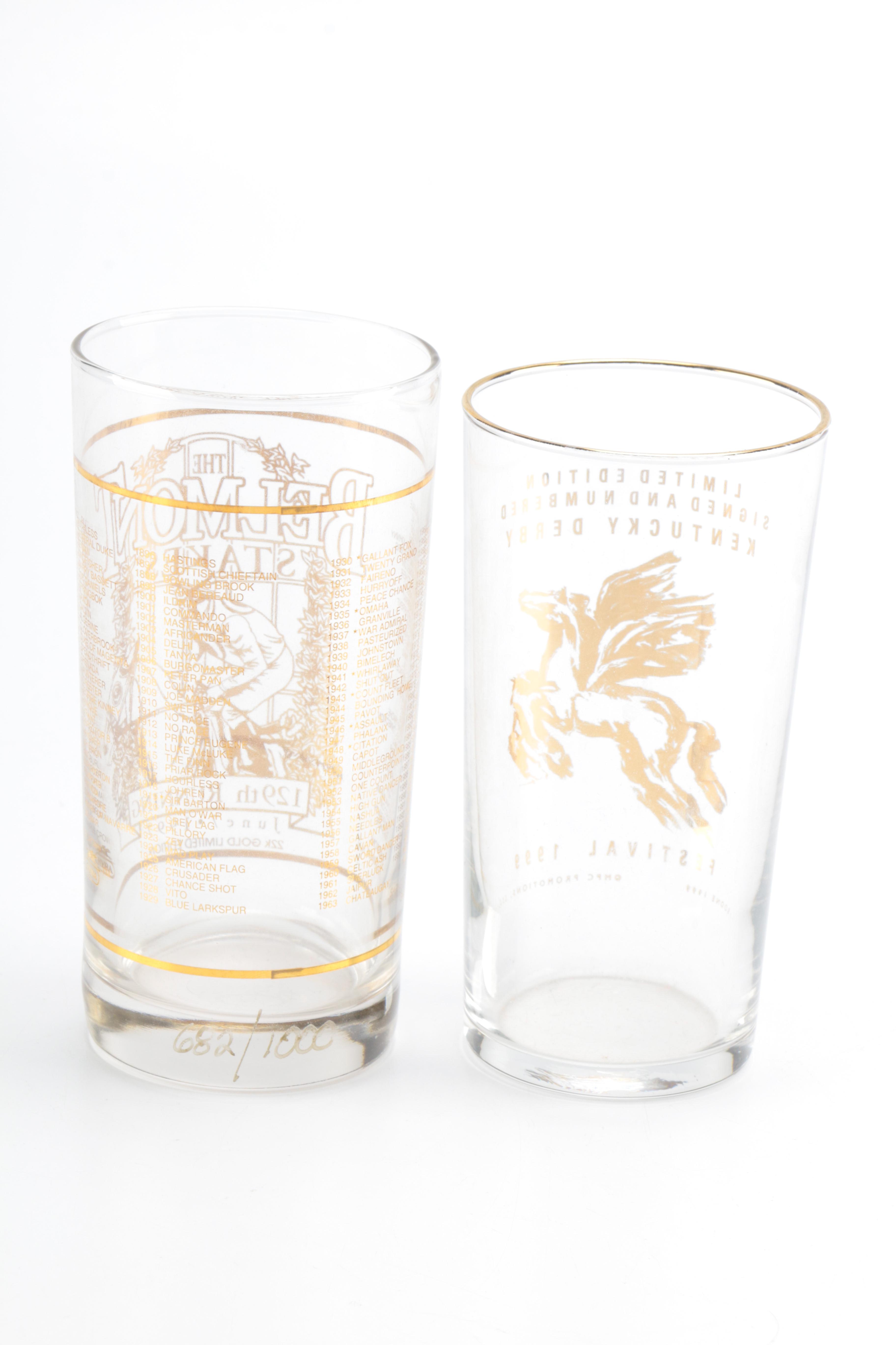 Limited Edition Kentucky Derby and Belmont Stakes Glasses
