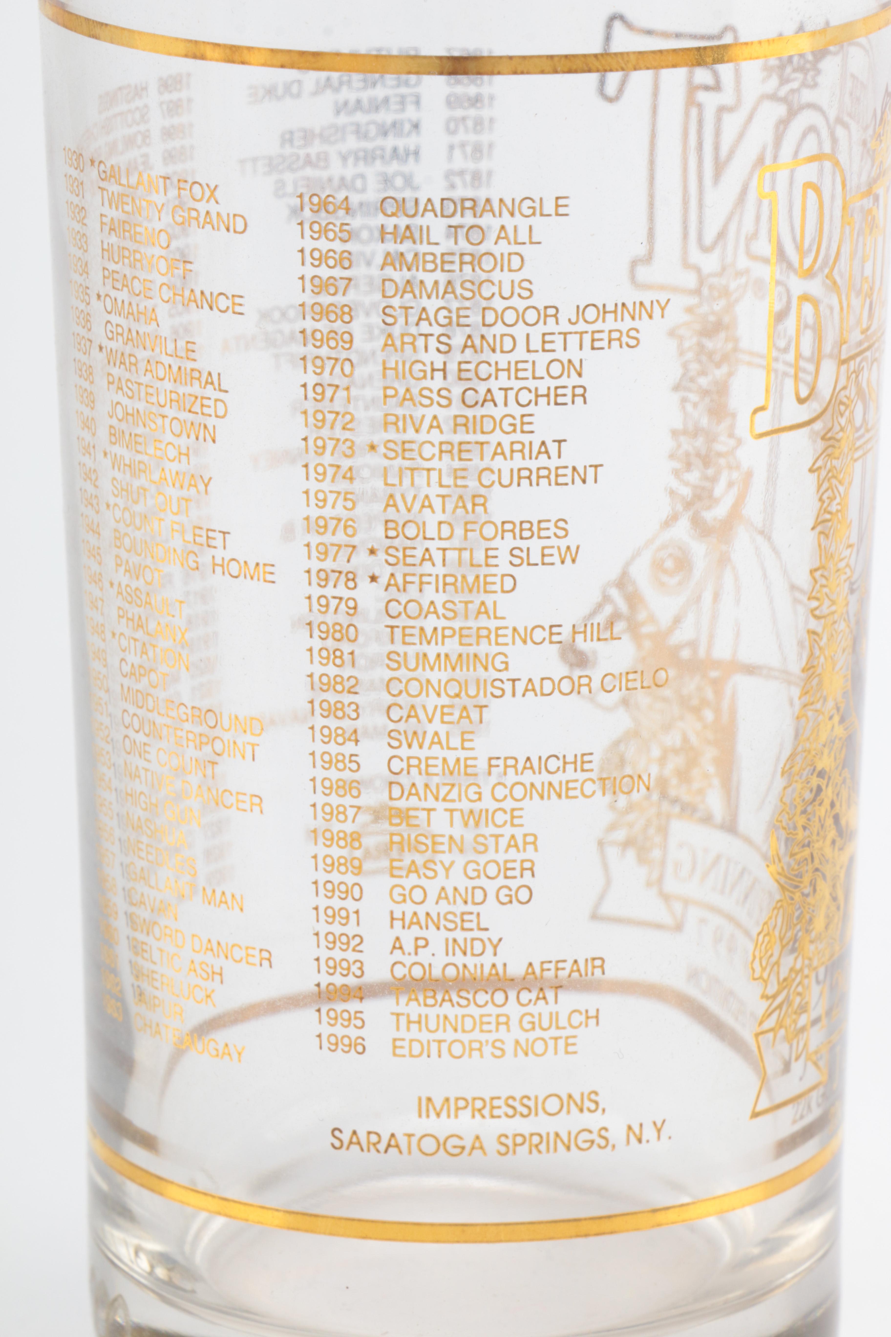 Limited Edition Kentucky Derby and Belmont Stakes Glasses