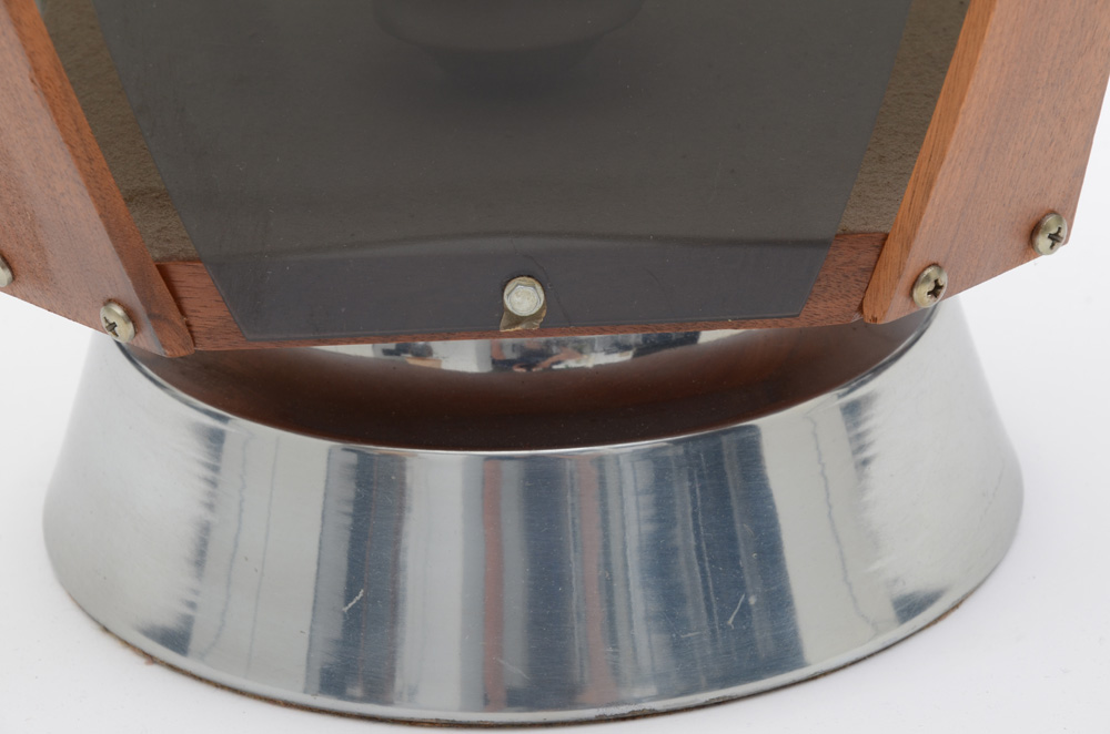 Mid Century Modern Walnut and Smoked Acrylic Paneled Lamps