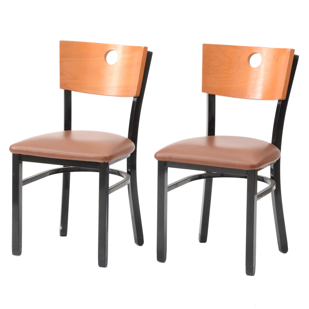 Pair of Contemporary Laminated Side Chairs by Falcon Products