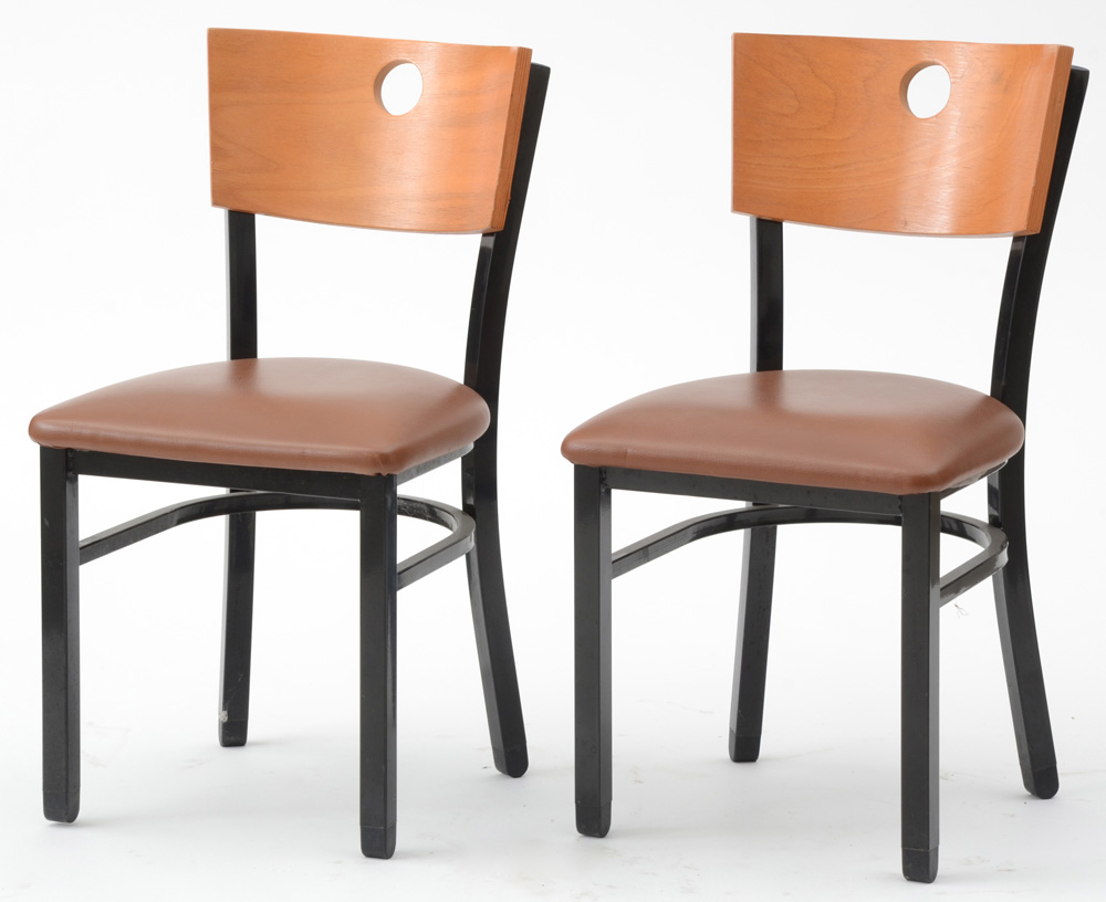 Pair of Contemporary Laminated Side Chairs by Falcon Products