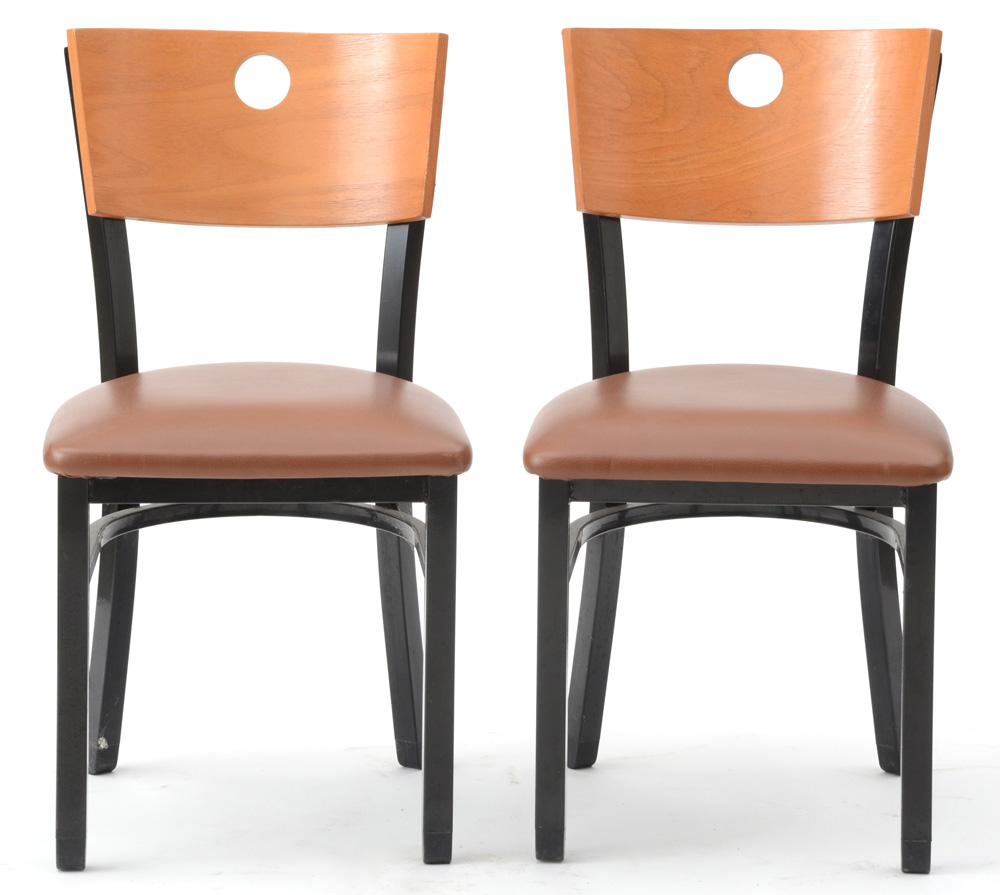 Pair of Contemporary Laminated Side Chairs by Falcon Products