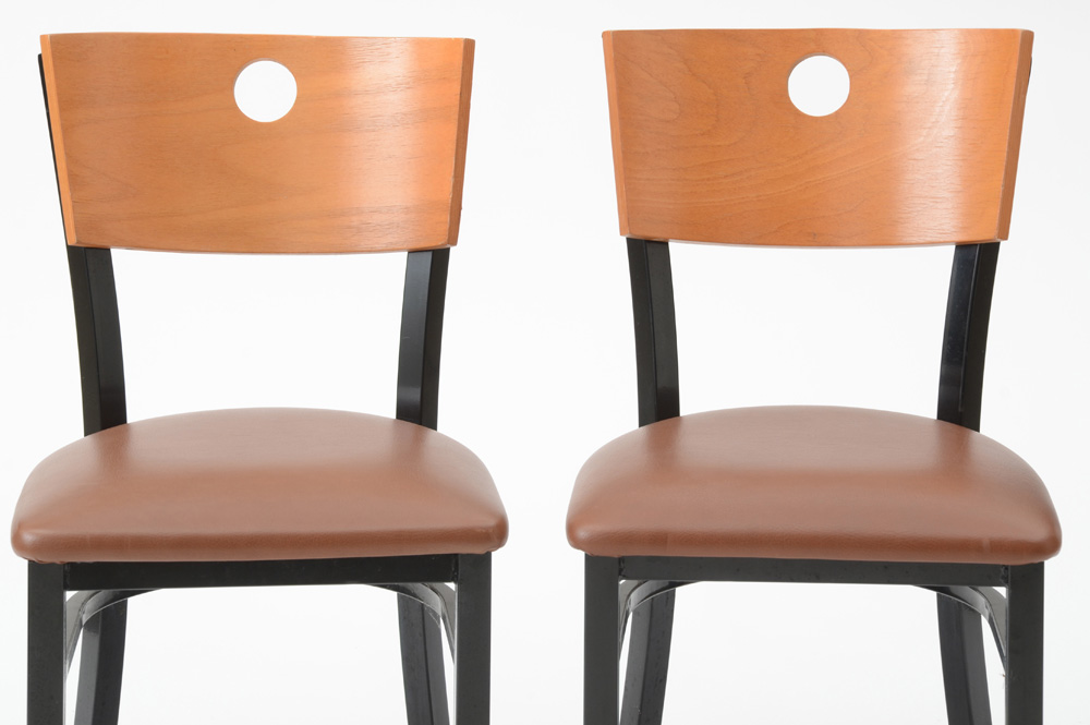 Pair of Contemporary Laminated Side Chairs by Falcon Products