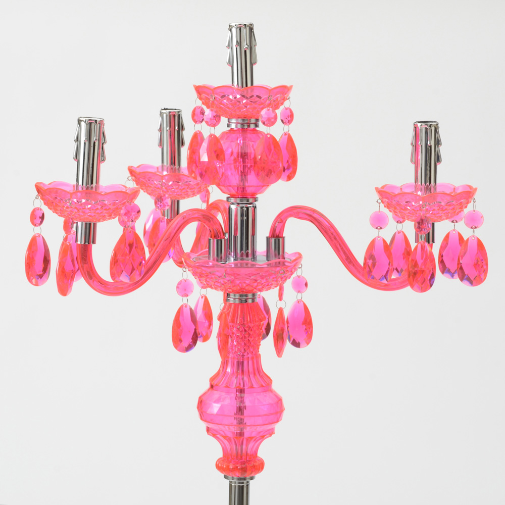 Pink Glass Floor Lamp