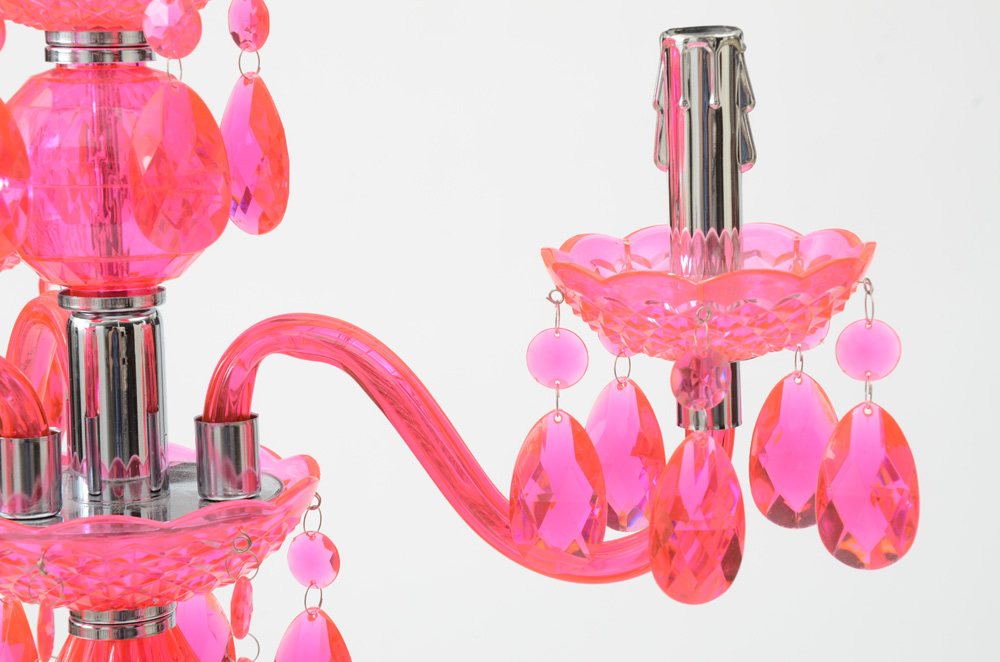 Pink Glass Floor Lamp
