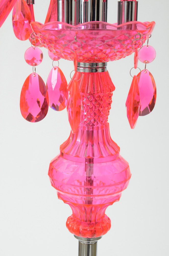 Pink Glass Floor Lamp