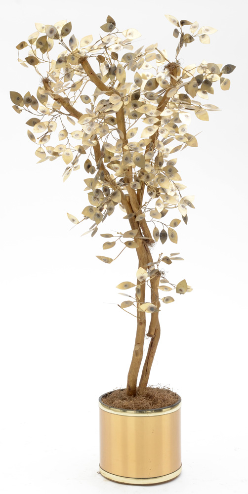 Curtis Jere Metal Tree Sculpture in Planter