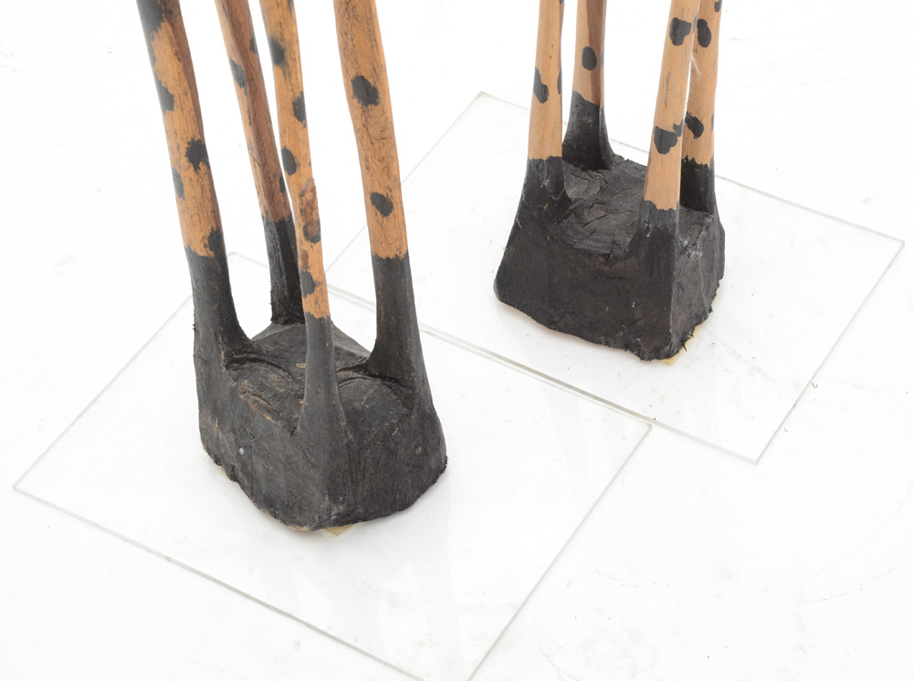 Carved Wood Giraffe Sculptures