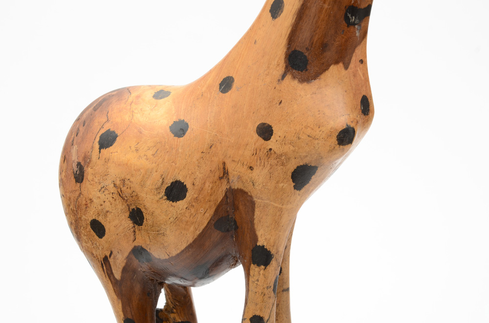 Carved Wood Giraffe Sculptures