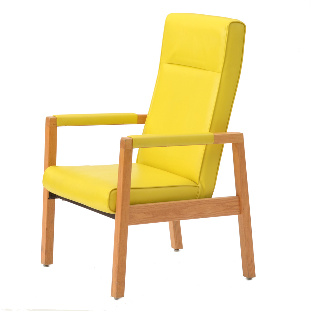 Yellow Vinyl High Back Office Chair