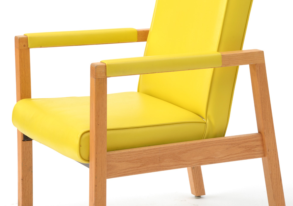 Yellow Vinyl High Back Office Chair