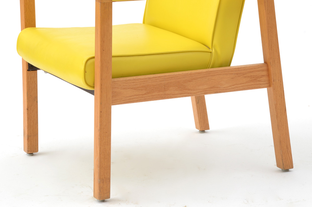Yellow Vinyl High Back Office Chair