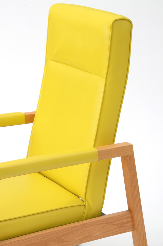 Yellow Vinyl High Back Office Chair