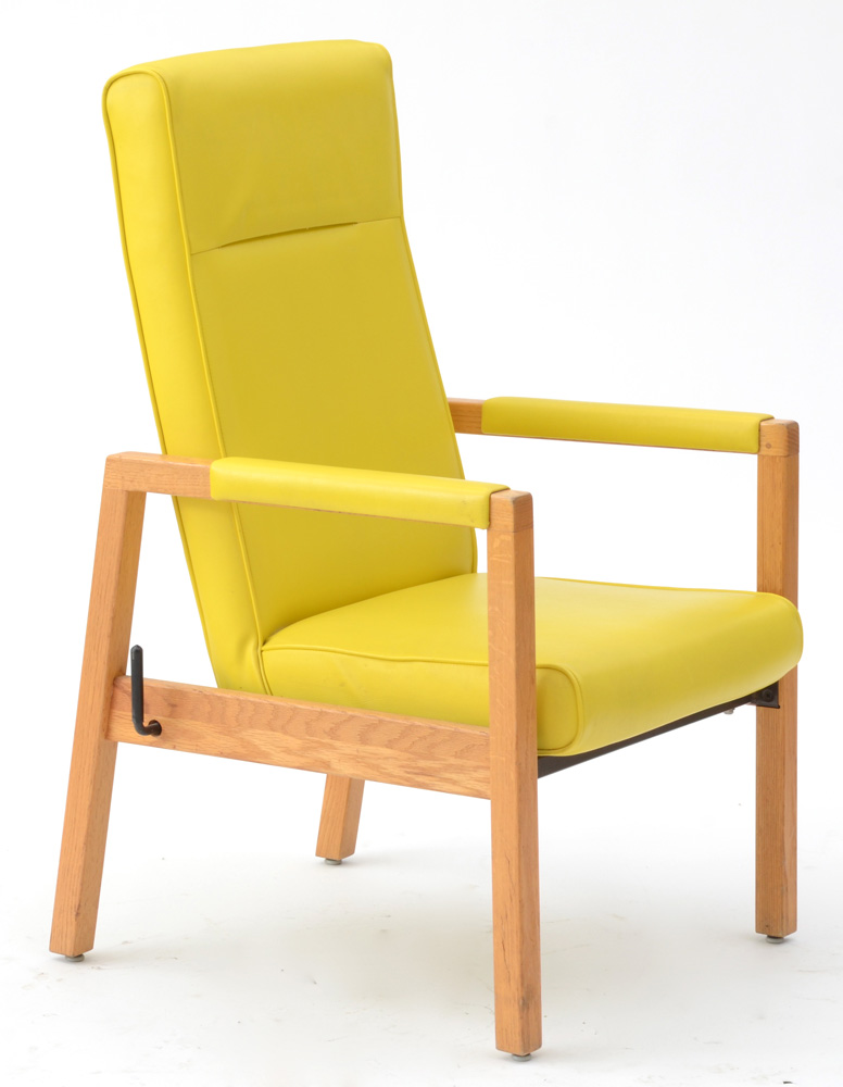 Yellow Vinyl High Back Office Chair