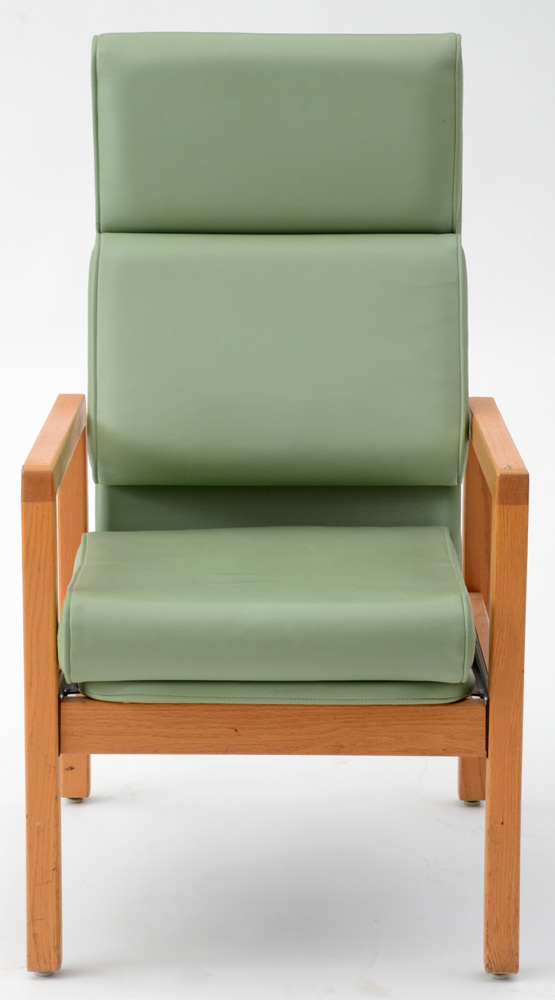 Oak and Vinyl High Back Office Chair