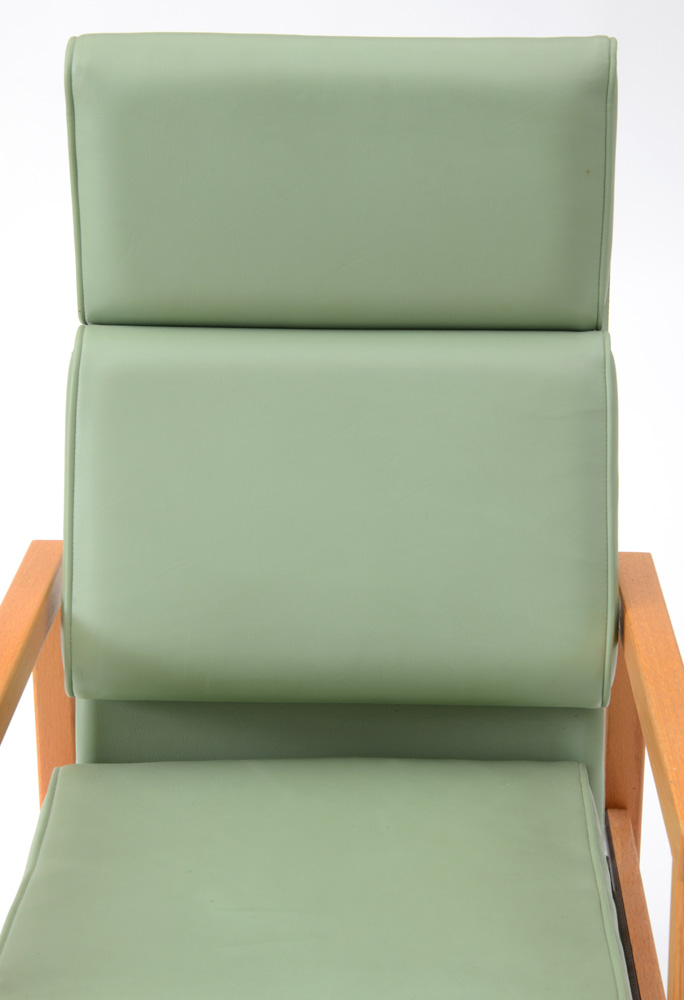 Oak and Vinyl High Back Office Chair