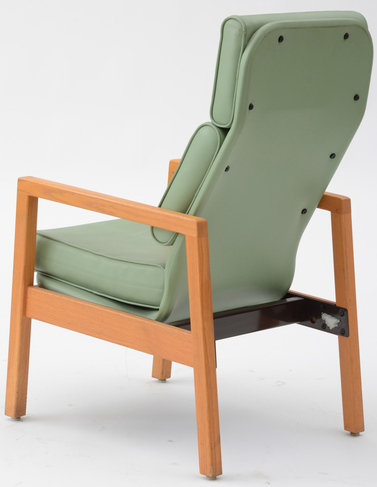 Oak and Vinyl High Back Office Chair