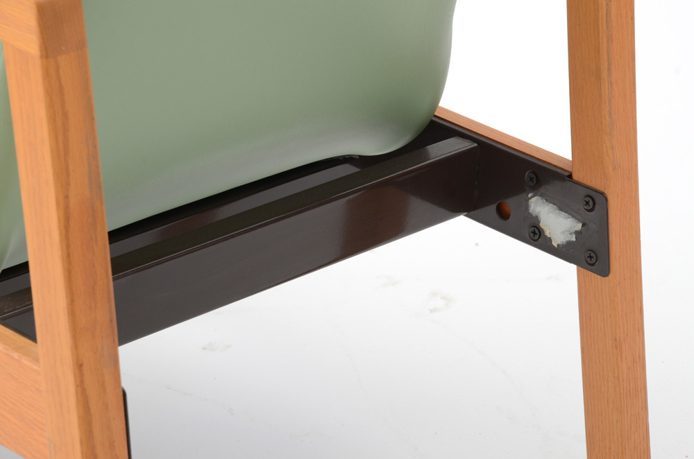 Oak and Vinyl High Back Office Chair