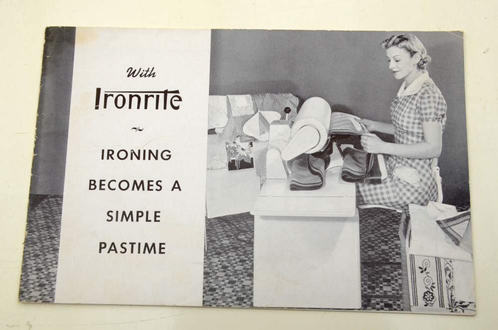 Vintage Ironrite Machine with Original Chair