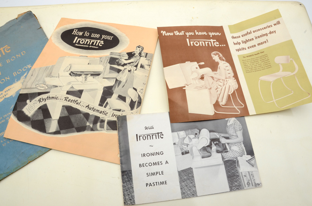 Vintage Ironrite Machine with Original Chair