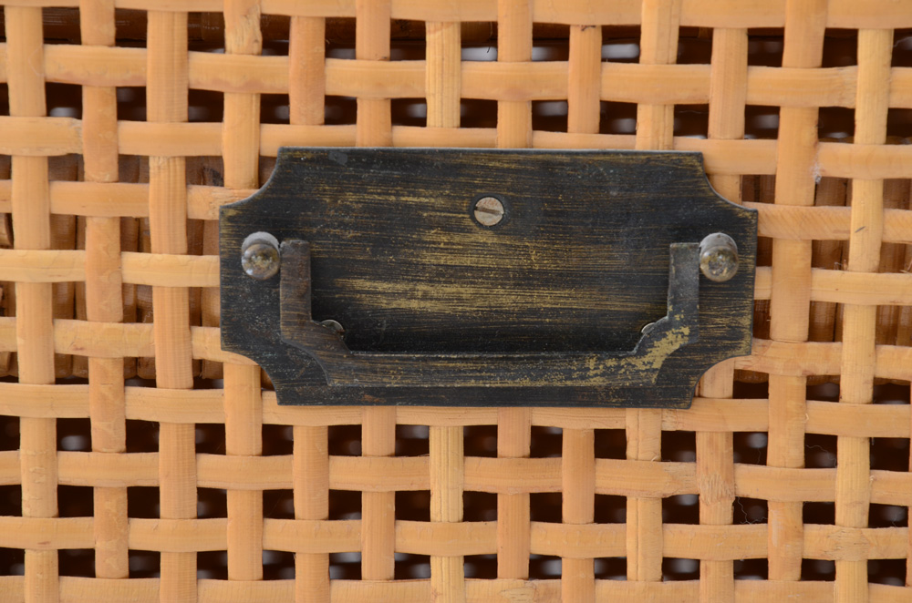 Mid Century Modern Wicker Cabinet