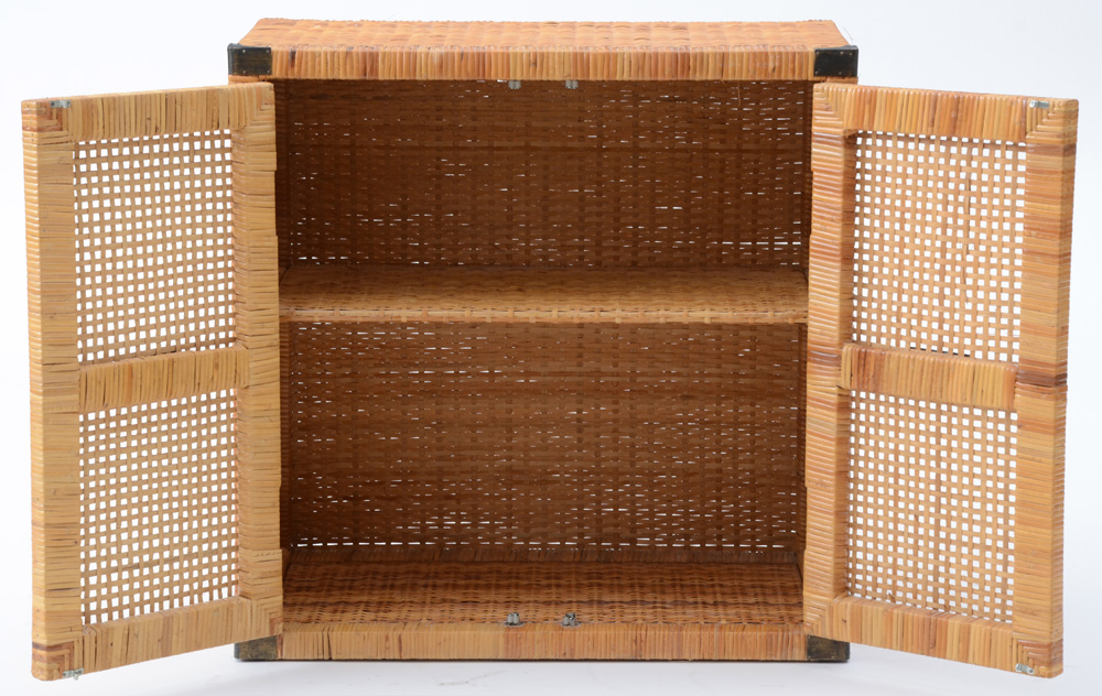 Mid Century Modern Wicker Cabinet