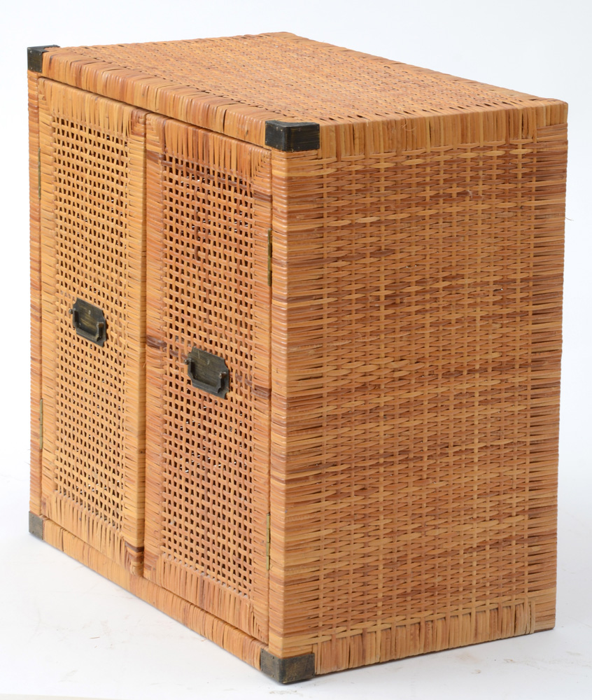 Mid Century Modern Wicker Cabinet