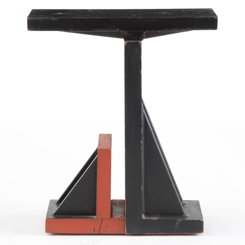 Vintage Painted Industrial Wood Pedestal