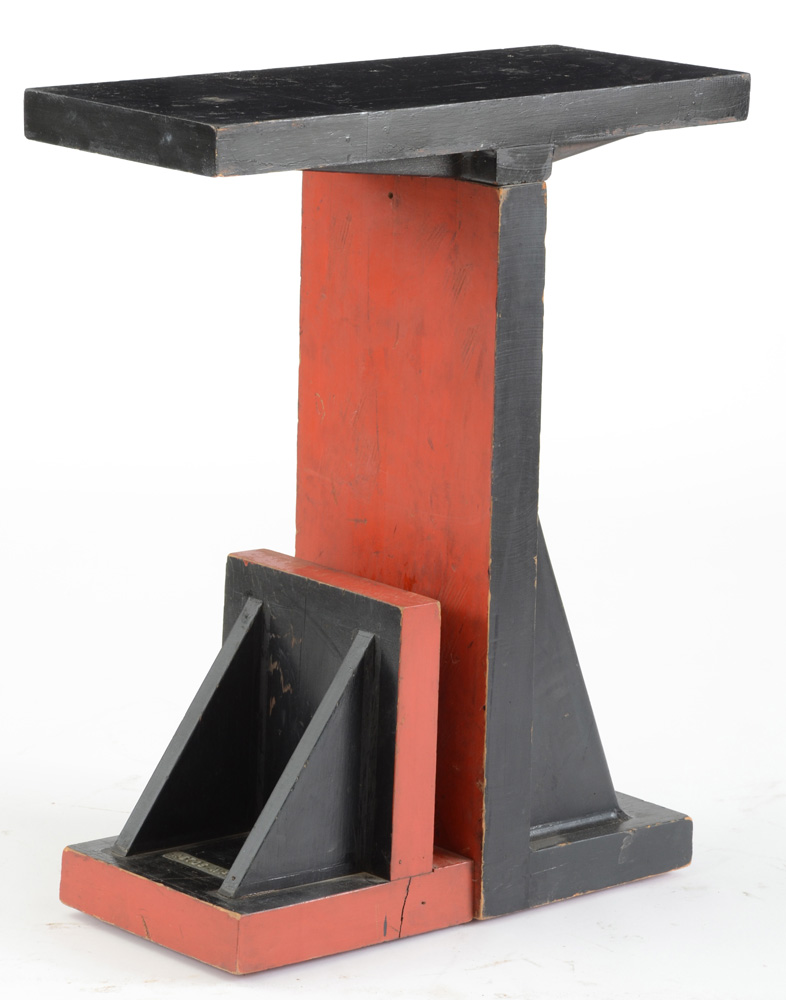 Vintage Painted Industrial Wood Pedestal
