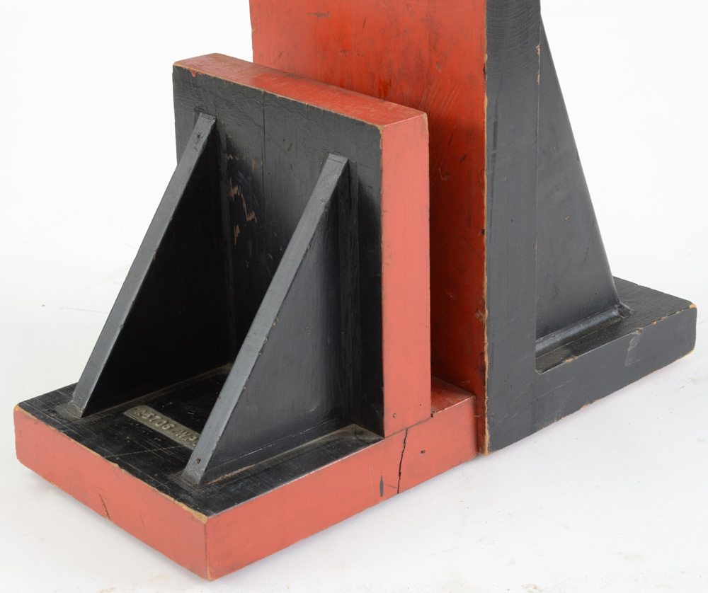 Vintage Painted Industrial Wood Pedestal