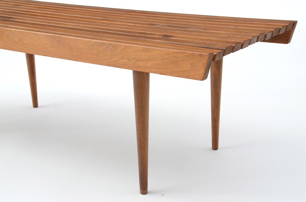 Mid Century Modern Slat Bench Coffee Table